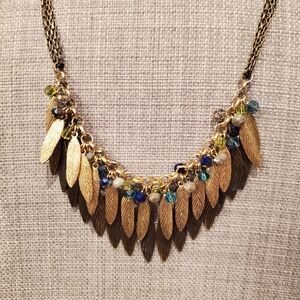 The Limited costume necklace, with feather design, 18" with extender